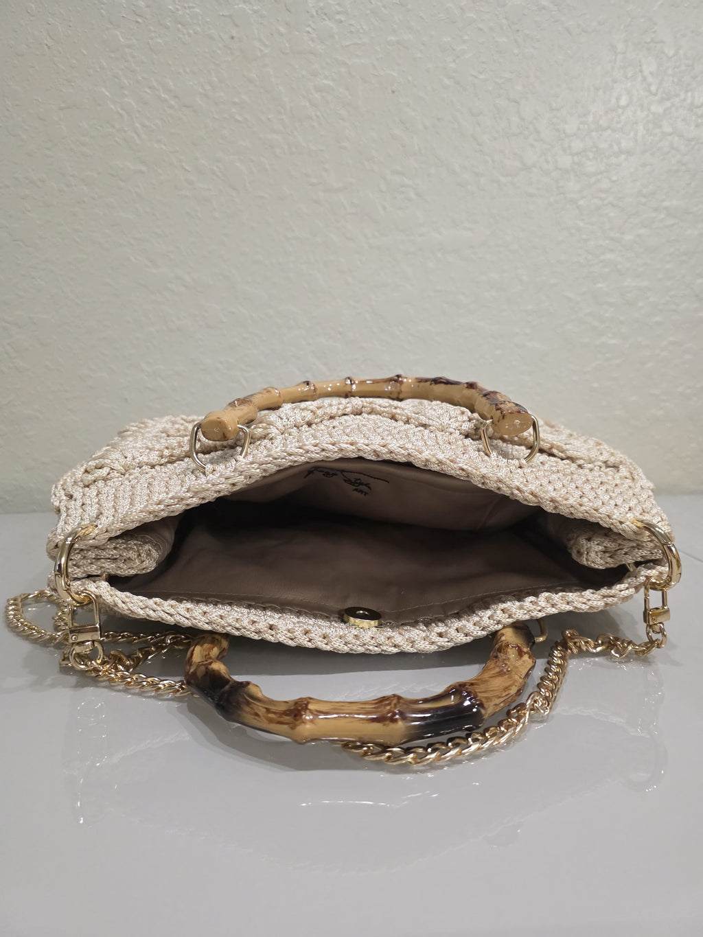 Bolsa a crochet punto diamante