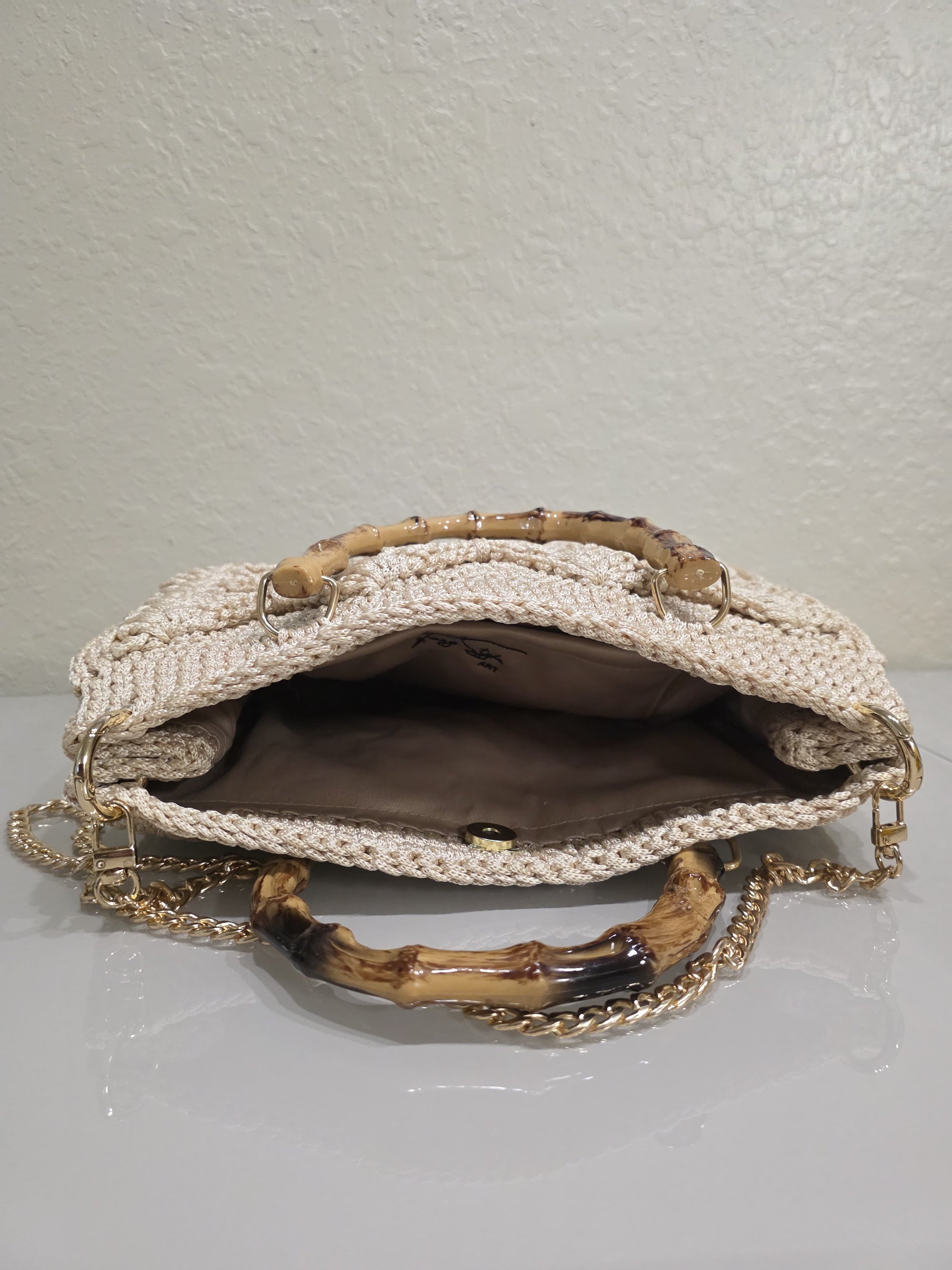 Bolsa a crochet punto diamante