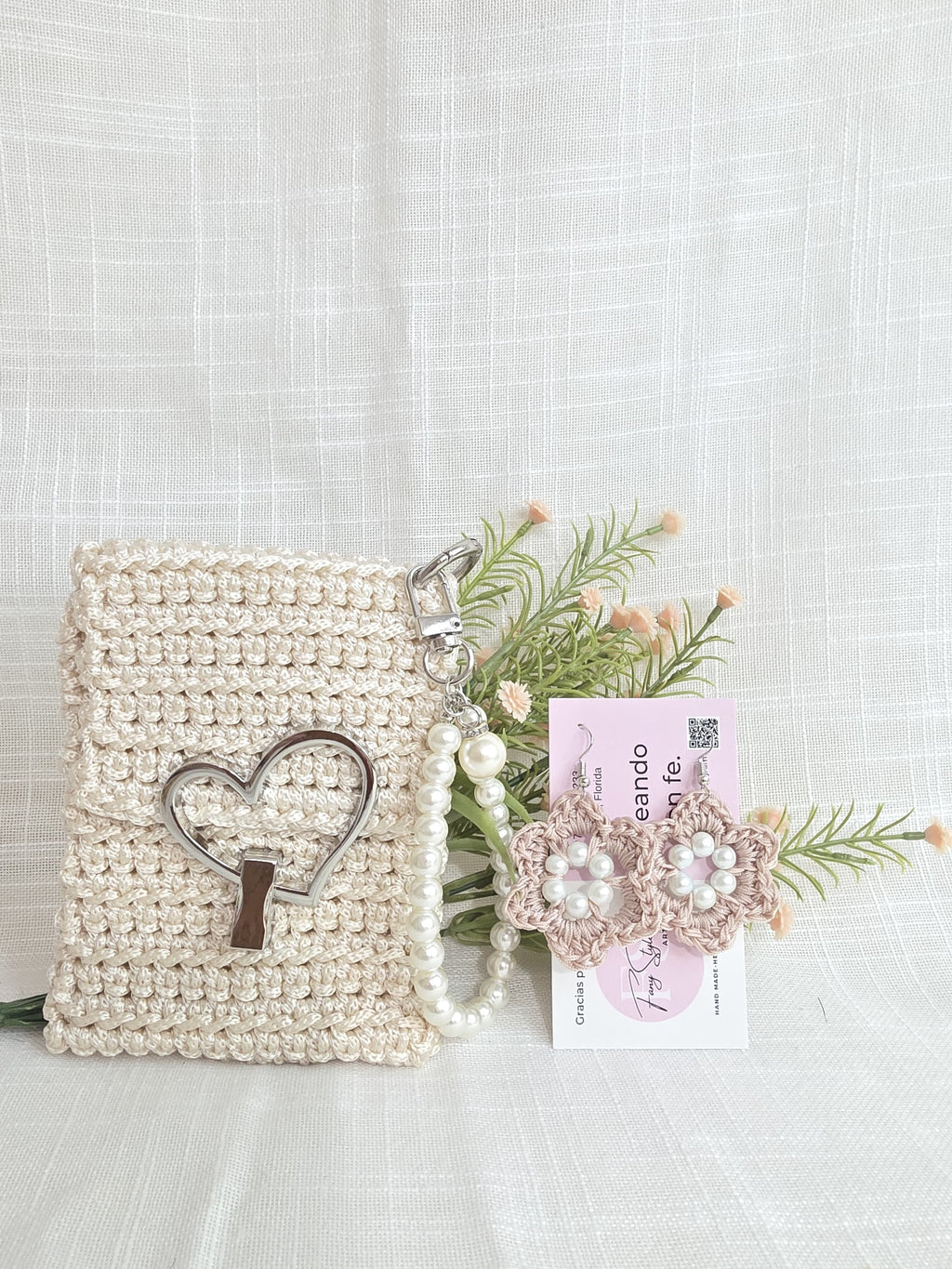 Juego de monedero y aretes